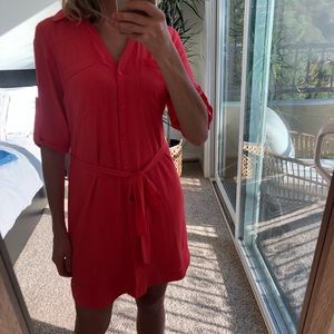 Portofino coral shirt dress